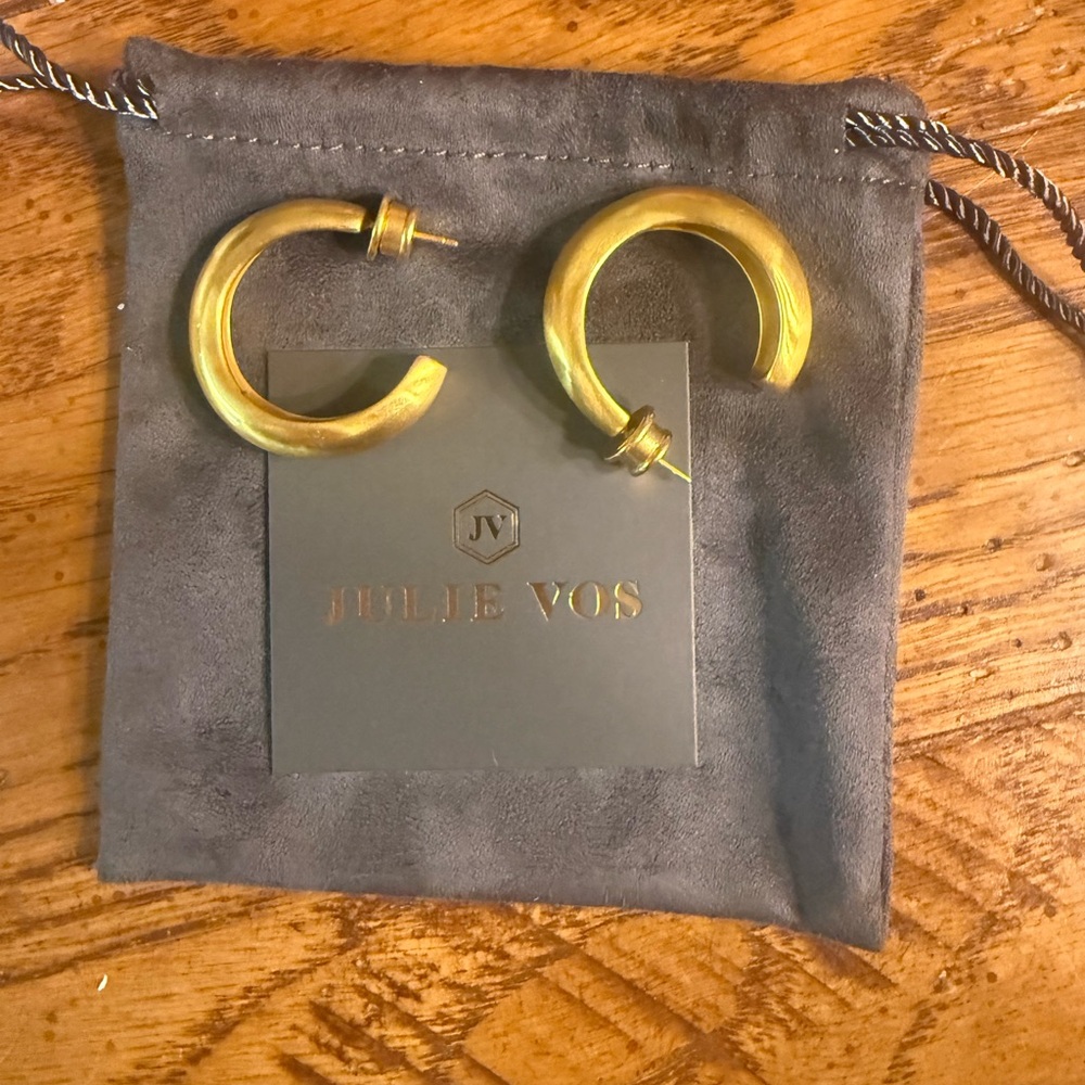 Julie Vos Gold Crescent Earrings - Picture 2 of 7